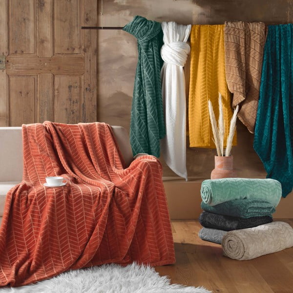 Fekete mikroflanel ágytakaró 180x220 cm Arya – douceur d'intérieur-image-4