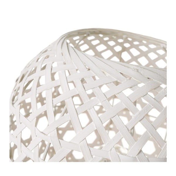 Fehér bambusz asztali lámpa bambusz búrával (magasság 23 cm) – Casa Selección-image-2