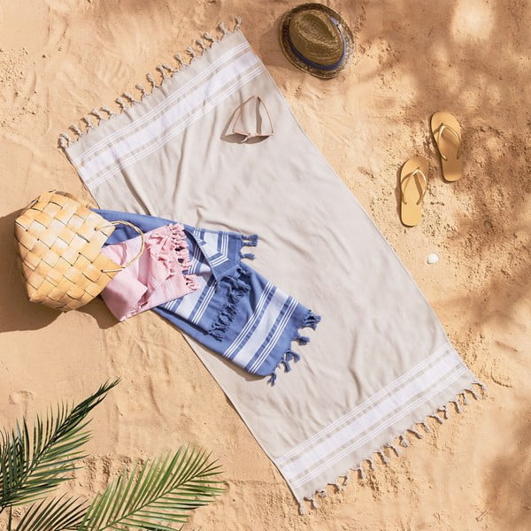 Rózsaszín strandtörölköző 150x75 cm Hammam – Catherine Lansfield-image-3