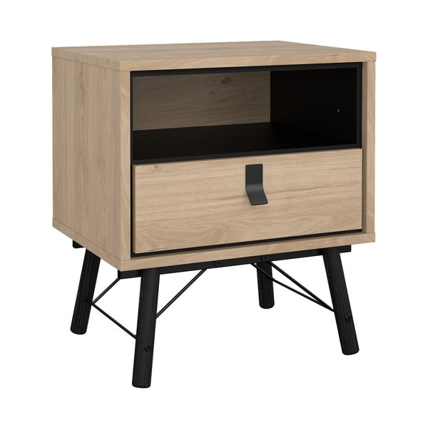 Natúr színű éjjeliszekrény tölgyfa dekorral Ry – Tvilum-image-2