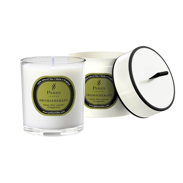 Bazsalikom, levendula, menta és vetiver illatú gyertya, égési idő 50 óra - Parks Candles London-image-1