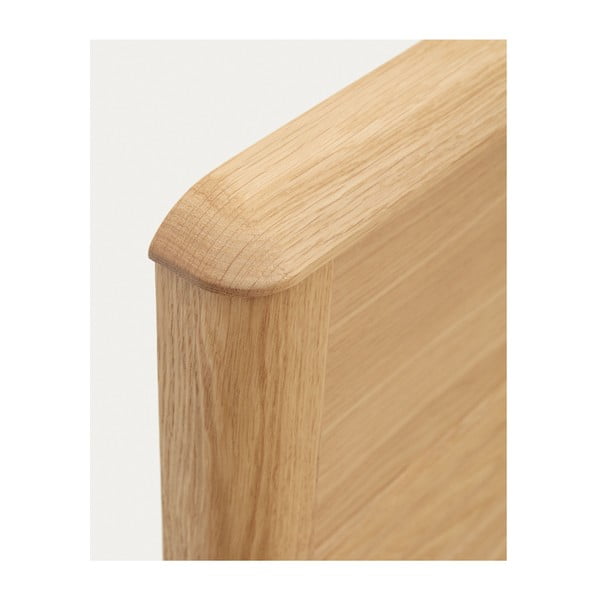 Natúr színű tölgyfa egyszemélyes ágy ágyráccsal 90x200 cm Lenon – Kave Home-image-3