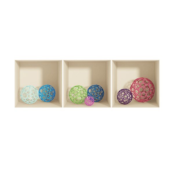 Fanastick Spheres 3D hatású 3 darabos öntapadós matrica szett-image-2