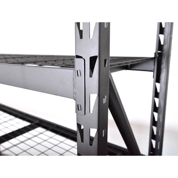 Fekete fém polcos tároló állvány 196x183 cm – Rojaplast-image-4