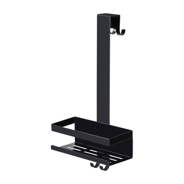 Fekete függő rozsdamentes acél fürdőszobai polc Bribano – Wenko