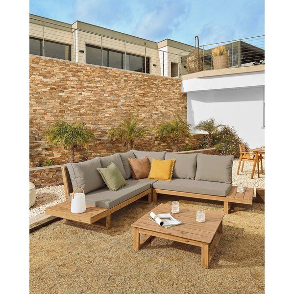 Flaviina akácfa kerti bútor szett - Kave Home-image-1