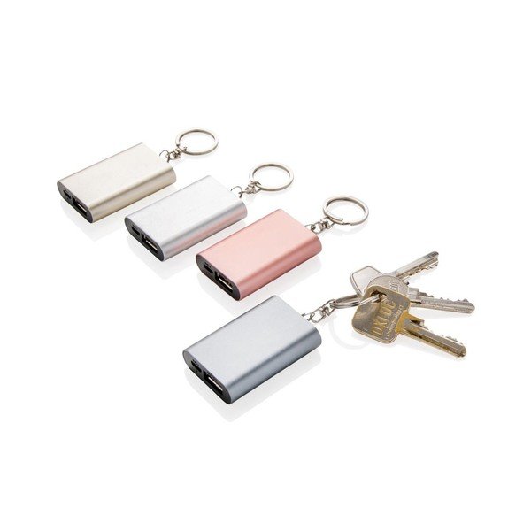 Ezüstszínű kompakt powerbank, kulcstartóval - XD Design-image-3
