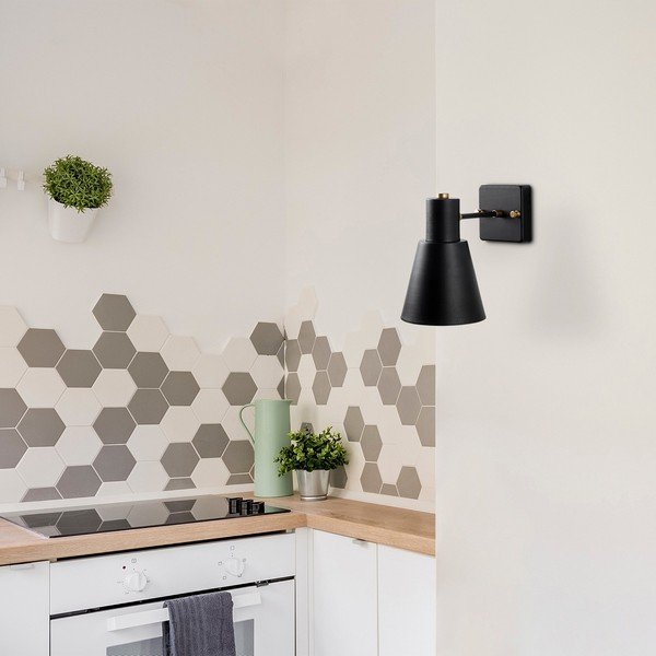 Fekete-aranyszínű fali lámpa ø 14 cm Funnel – Opviq lights-image-2