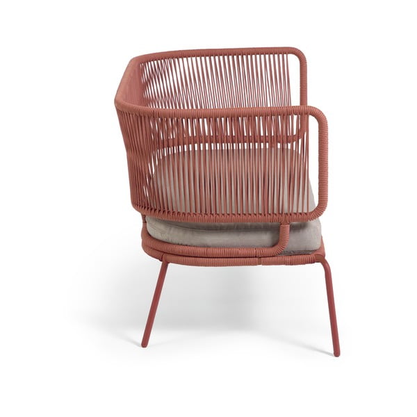 Nadin terrakotta színű acélszerkezetű kerti kanapé - Kave Home-image-3