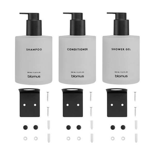 Fehér fali üveg szappanadagoló készlet 3 db-os 350 ml Kirei – Blomus-image-4