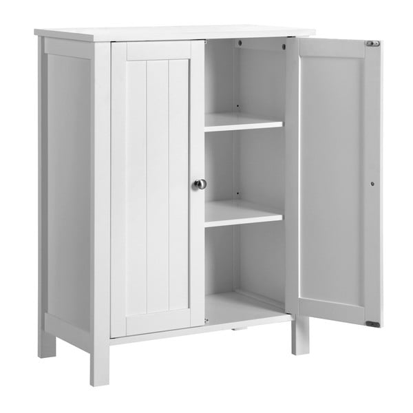 Fehér fürdőszoba szekrény fiókkal és ajtóval, szélesség 60 cm - Songmics-image-4