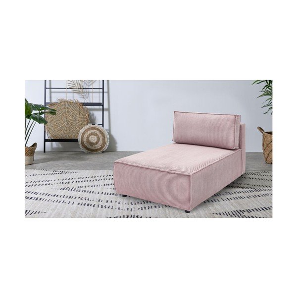 Világos rózsaszín kordbársony kanapé modul (variálható) Nihad modular – Bobochic Paris-image-1
