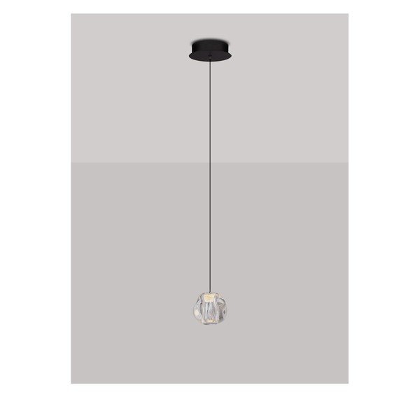 Matt fekete fém LED dimmelhető függőlámpa akrilüveg búrával ø 10 cm Ifos – Nova Luce-image-3