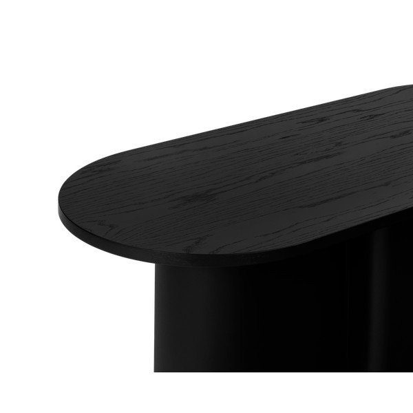 Fekete dohányzóasztal tölgyfa dekoros asztallappal 50x115 cm Looi – noo.ma-image-4