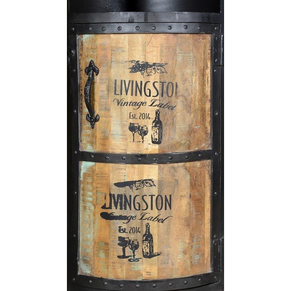 Fekete fém bortartó szekrény, palackok száma 9, 60x115 cm Luni – Interia Home & Living-image-1