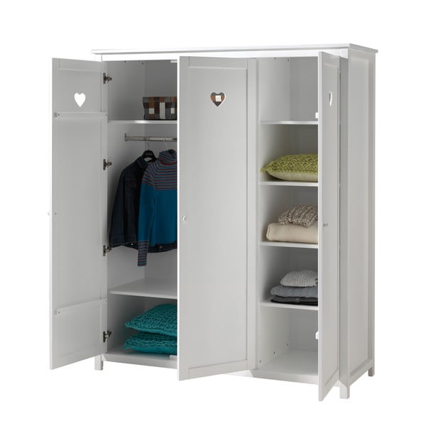 Fehér gyerek ruhásszekrény 159x191x57 cm Amori – Vipack-image-2