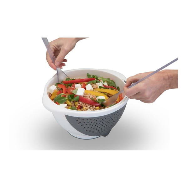 Fehér tál szűrővel 2v1, Ø 28 cm - Metaltex-image-2