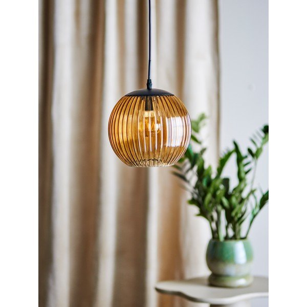 Barna üveg LED függőlámpa ø 23 cm Sybia – Bloomingville-image-1