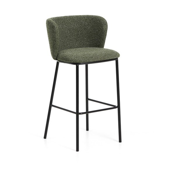 Sötétzöld kárpitozott bárszék (ülésmagasság 75 cm) Ciselia – Kave Home