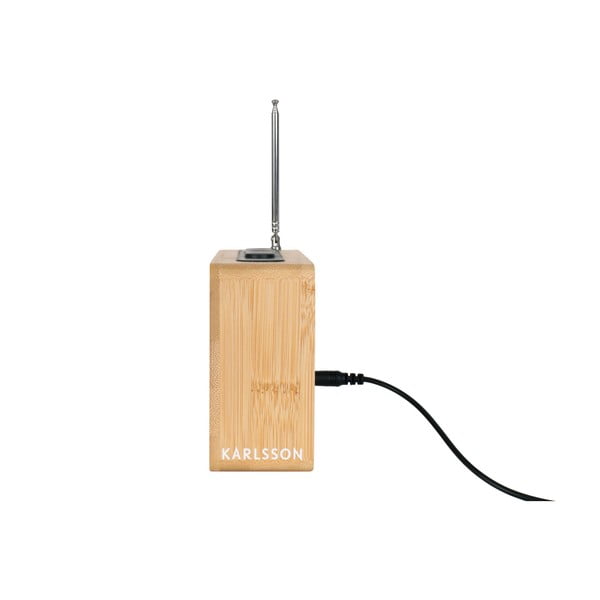 Retro bambusz ébresztőóra rádióval - Karlsson-image-4