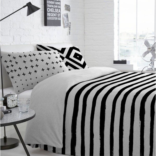 Stripes pamut paplanhuzat, 200 x 200 cm - Blanc-image-4