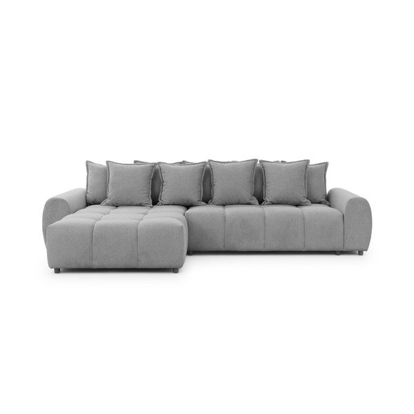 Szürke sarokkanapé (bal oldali-heverő résszel) Albane  – Ropez
