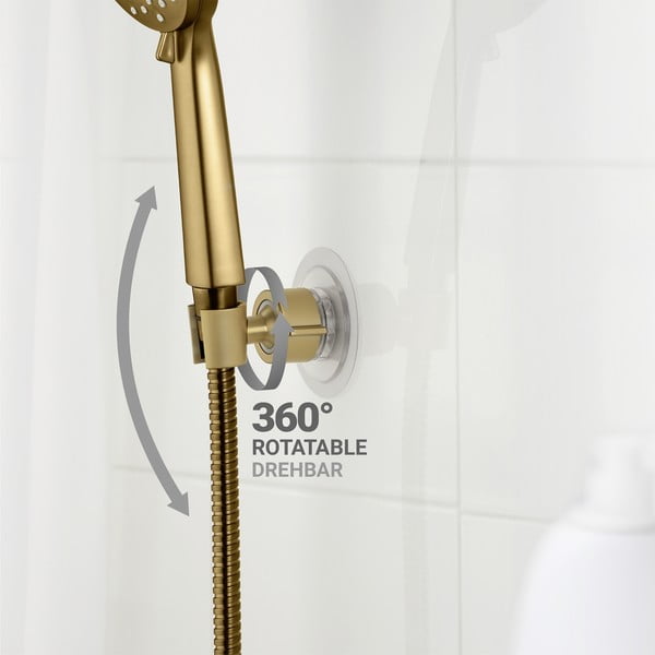 Aranyszínű öntapadós műanyag zuhanyfej tartó Libertà – Wenko-image-2