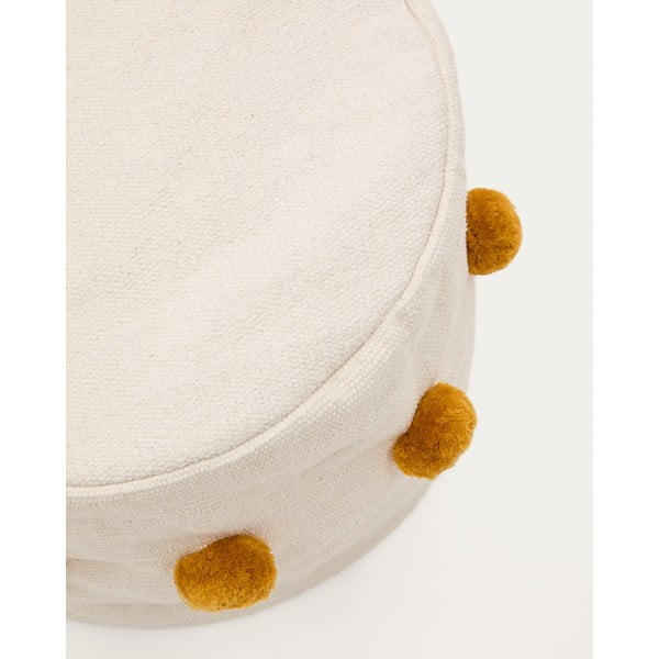 Mustársárga-bézs puff Manua – Kave Home-image-2