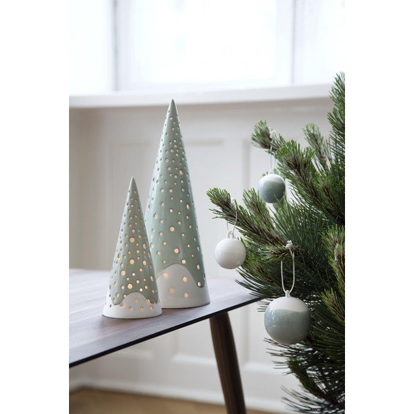 Nobili 3 db zöld csontporcelán karácsonyfadísz - Kähler Design-image-2