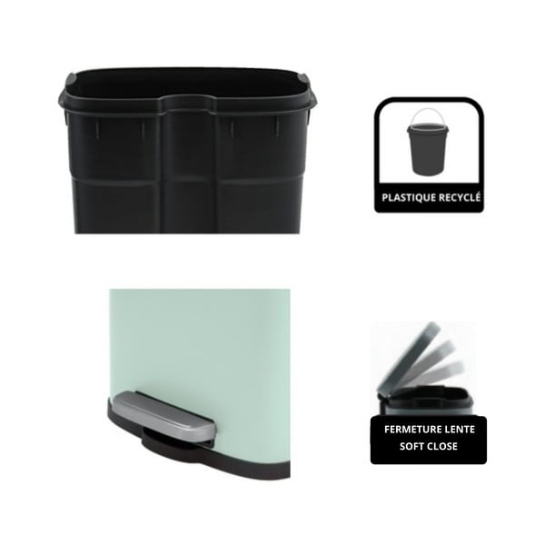 Mentazöld acél pedálos szemetes 5 l   Akira – Spirella-image-2