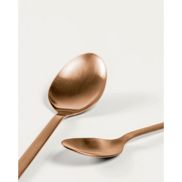 Rézszínű rozsdamentes acél evőeszköz készlet 16 db-os Kelda – Kave Home-image-3