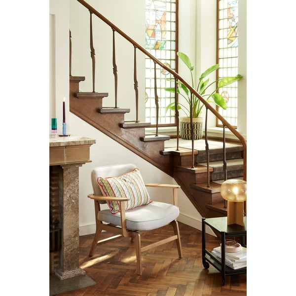 Haze szürke fotel tölgyfa konstrukcióval - Hübsch-image-1