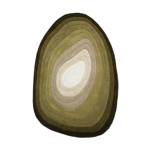 Zöld kézi szövésű gyapjú szőnyeg 200x290 cm Puddle Ombre  – Flair Rugs