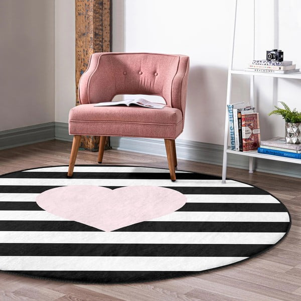 Fekete-fehér gyerek szőnyeg ø 120 cm Comfort – Mila Home-image-1