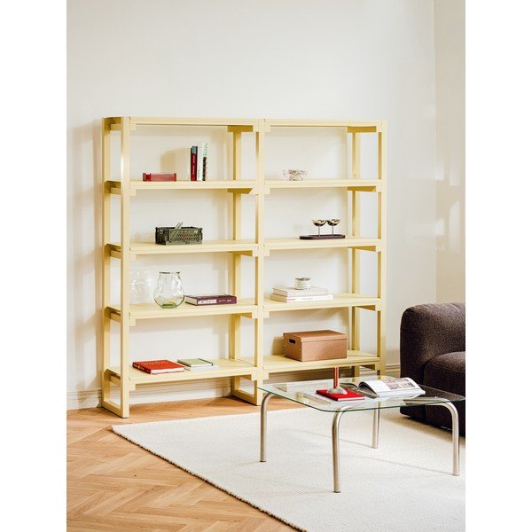 Világossárga bükkfa polcos állvány 184x180x37 cm Noru – noo.ma-image-1