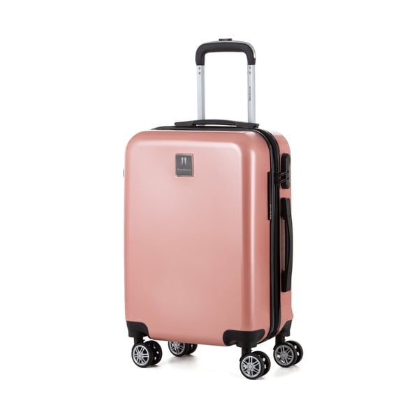 Stickers tört rózsaszín bőrönd matricákkal, 44 l - Berenice