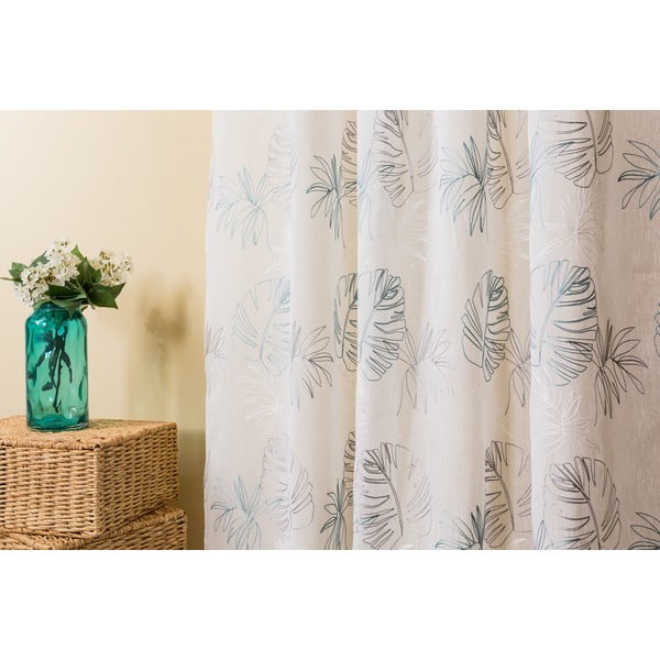 Fehér-kék átlátszó függöny 140x260 cm Cybele – Mendola Fabrics