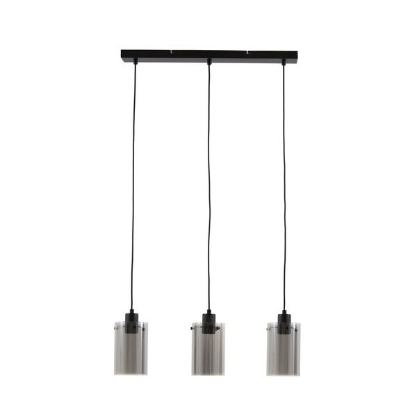 Fekete mennyezeti lámpa üveg búrával 65x12 cm Vancouver – Light & Living-image-3