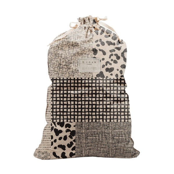 Bag Leopard szövet és lenkeverék szennyestartó zsák, magasság 75 cm - Really Nice Things