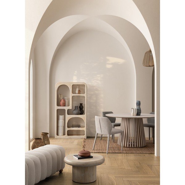 Fehér buklé párnázott pad Zora – Bizzotto-image-4