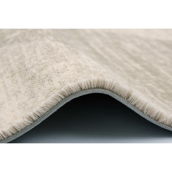 Bézs gyapjú szőnyeg 133x190 cm Agnus Checkered – Agnella-image-3