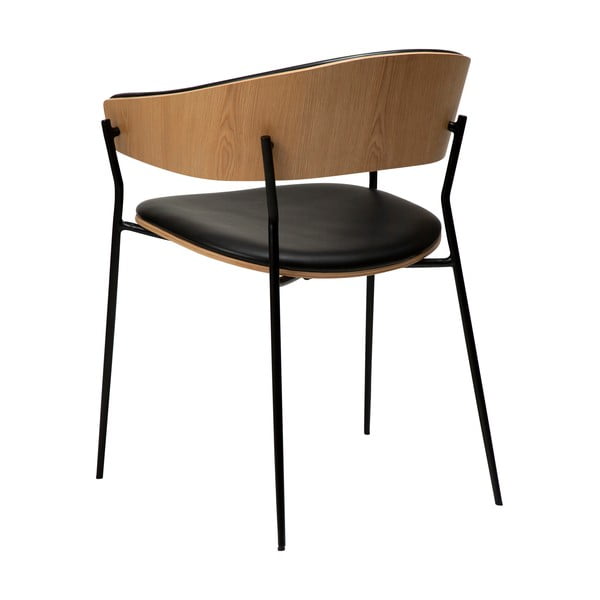 Fekete-világos natúr színű karfás étkezőfotel Crib – DAN-FORM Denmark-image-4