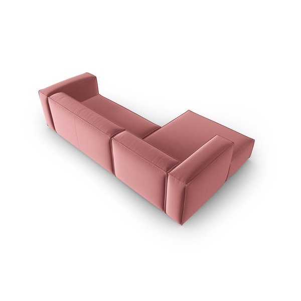 Rózsaszín bársony sarokkanapé Mackay – Cosmopolitan Design-image-3
