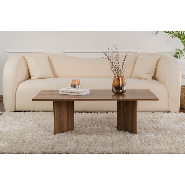 Sötétbarna dohányzóasztal diófa dekorral 60x119 cm Sabin – Kalune Design-image-2