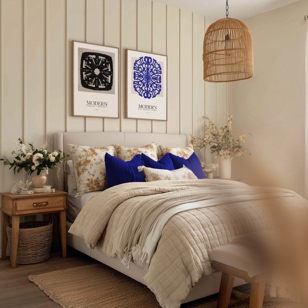 Nyomtatott keretezett kép 60x90 cm Blue Folklore – Styler-image-2