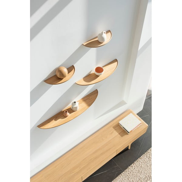 Natúr színű tölgyfa fali polc Mu – Gazzda-image-1