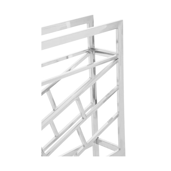 Fényes ezüstszínű fém bortartó polcos állvány, palackok száma 12 Barolo – Premier Housewares-image-4