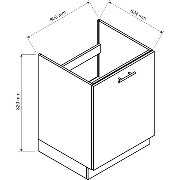 Konyhaszekrény mosogató alá (szélesség 60 cm) Kai – STOLKAR-image-1