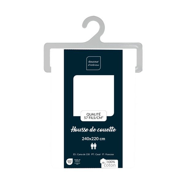 Fehér kétszemélyes-hosszabbított pamut paplanhuzat 240x220 cm Lina – douceur d'intérieur-image-2