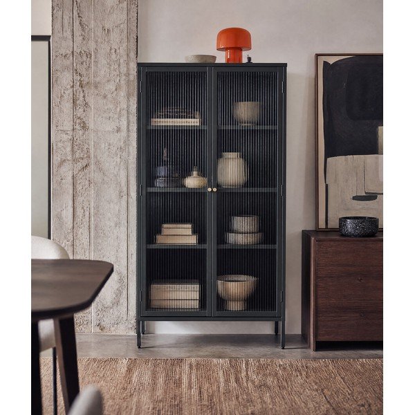 Sötétzöld fém tálalószekrény 90x190 cm Bronco – Unique Furniture-image-3
